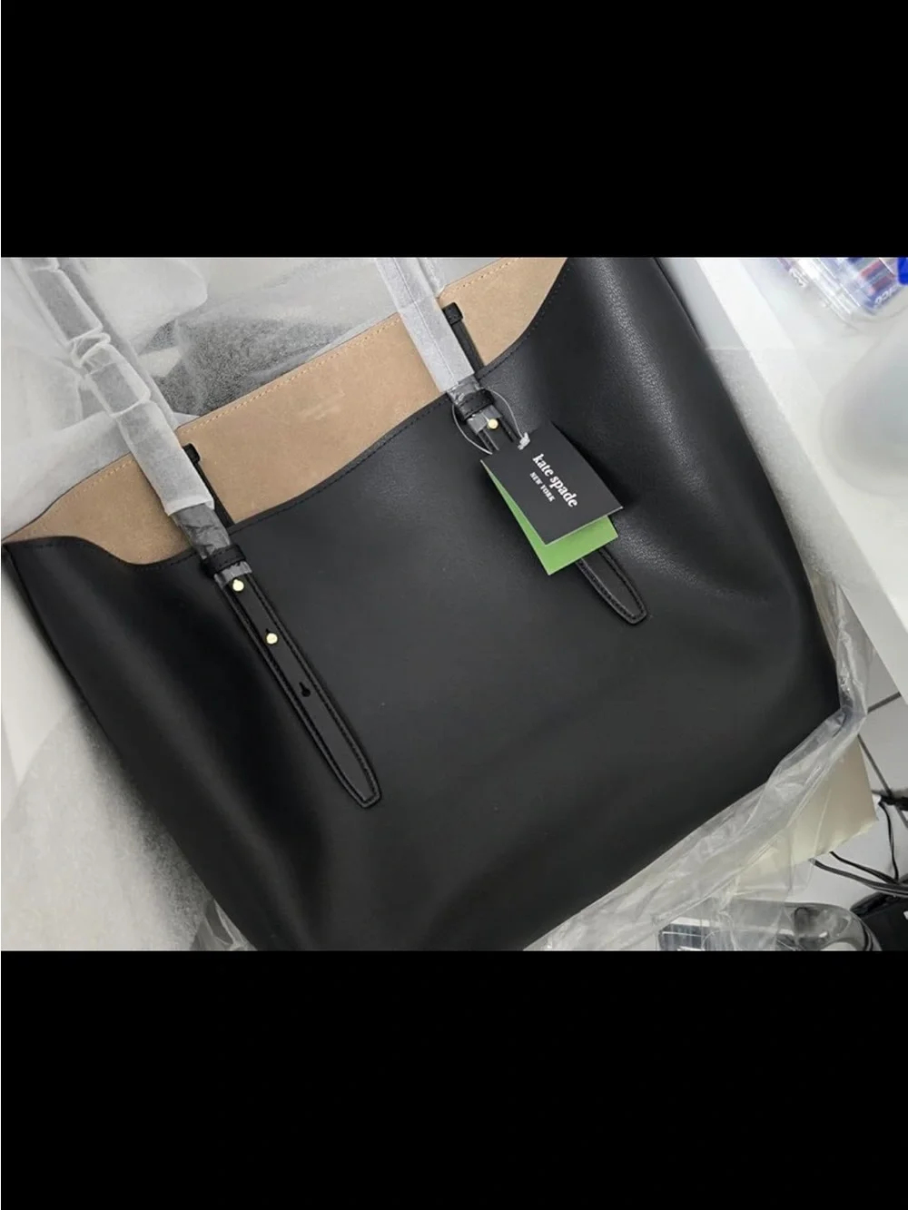 Kate Spade Black Do It All Leather Large Shoulder Tote - New